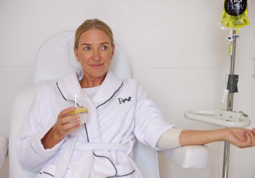 Patient holding water